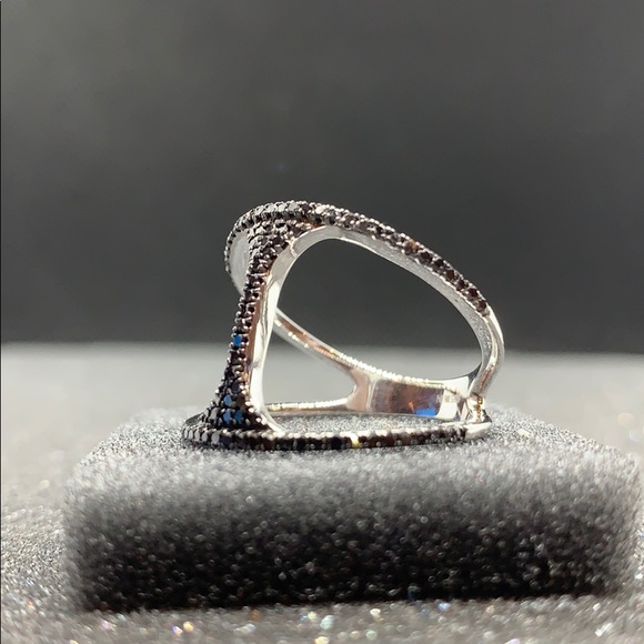 Carol Brodie 0.4ct Black Diamond 925 SS BridgeRing - Picture 6 of 8